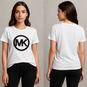 Michael Kors Women’s Black Logo White Tee. – Size XS – NWOT